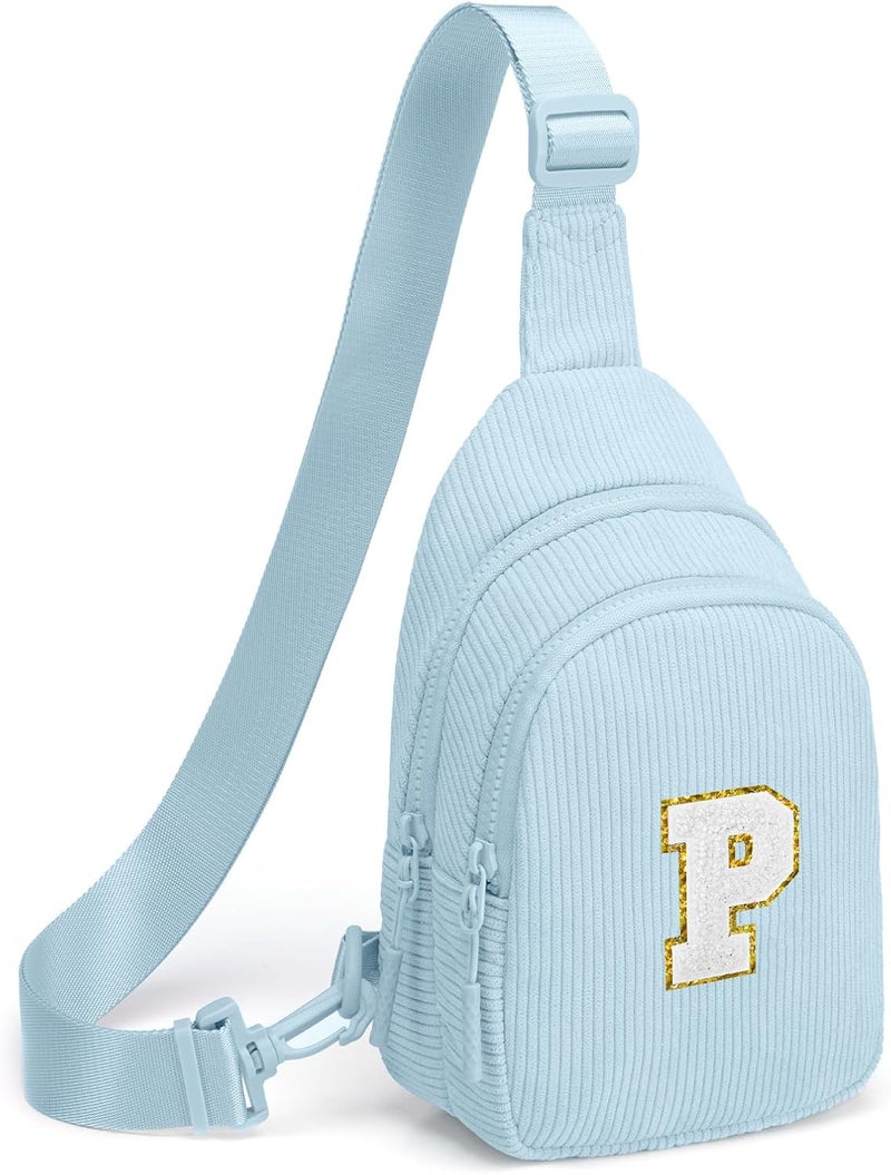 Viverte Small Corduroy Sling Bag Initial Crossbody Bag Fanny Pack for Girls Personalized Birthday Gifts for Teen Girls Gifts - Image 1